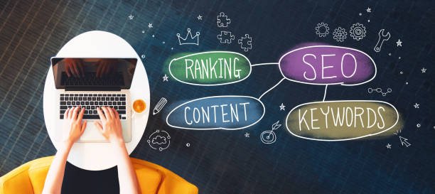 SEO concept with person using a laptop on a white table free seo marketing tools